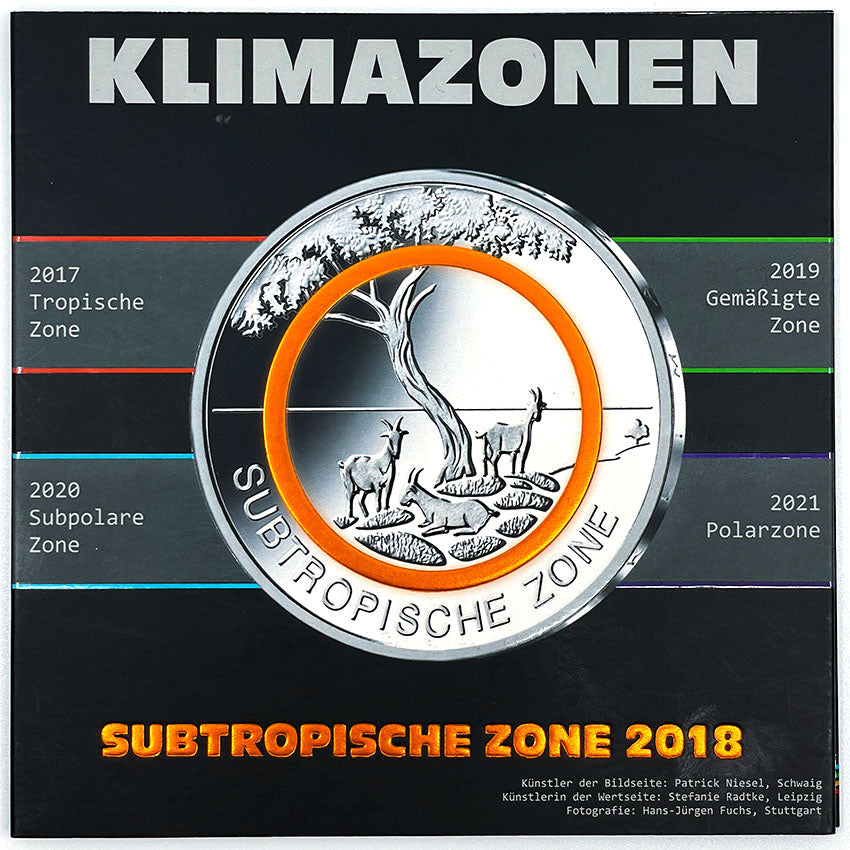 Nemecko - Klimatické pásma Zeme, subtropické pásmo - 5 x 5 Euro 2018