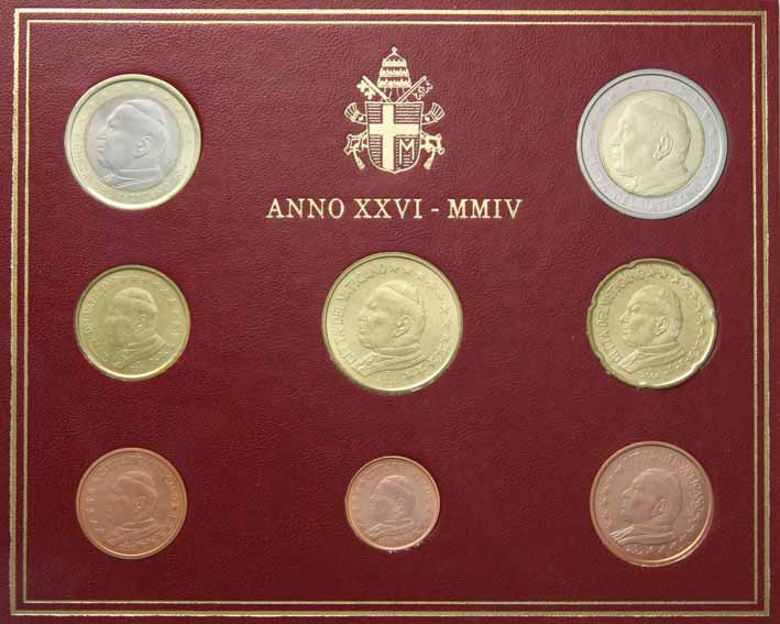 VATIKÁN - Sada euromincí 2004 - BK, Ján Pavol II.